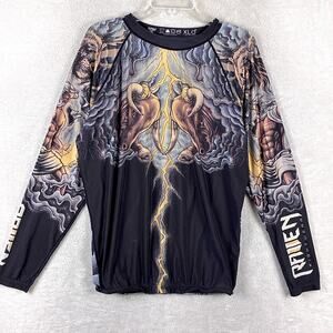 Raven Fightwear Rash Guard Shirt Mens XL The Big Three Zeus UFC Jiu Jitsu BJJ